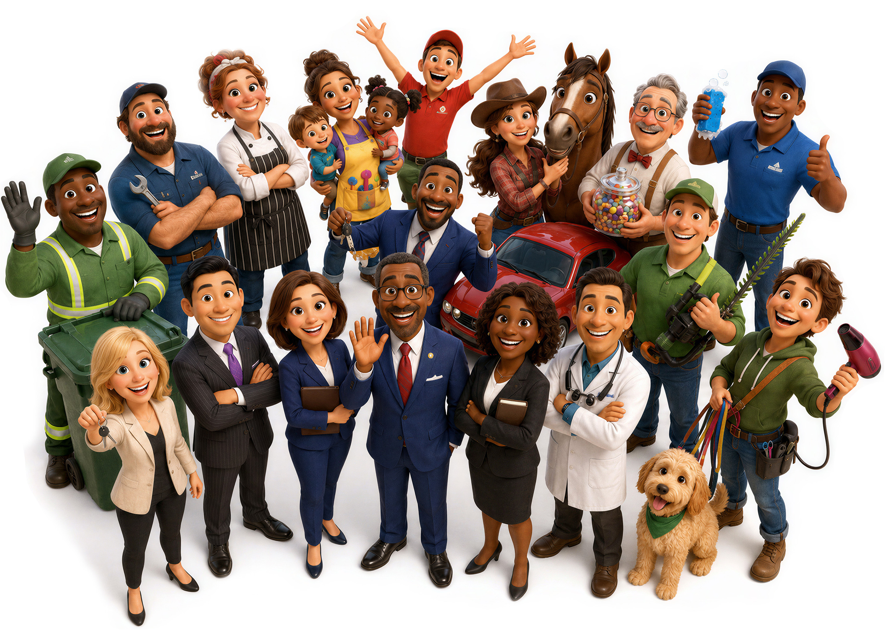 Local teams across many different industries, all using the same approved marketing