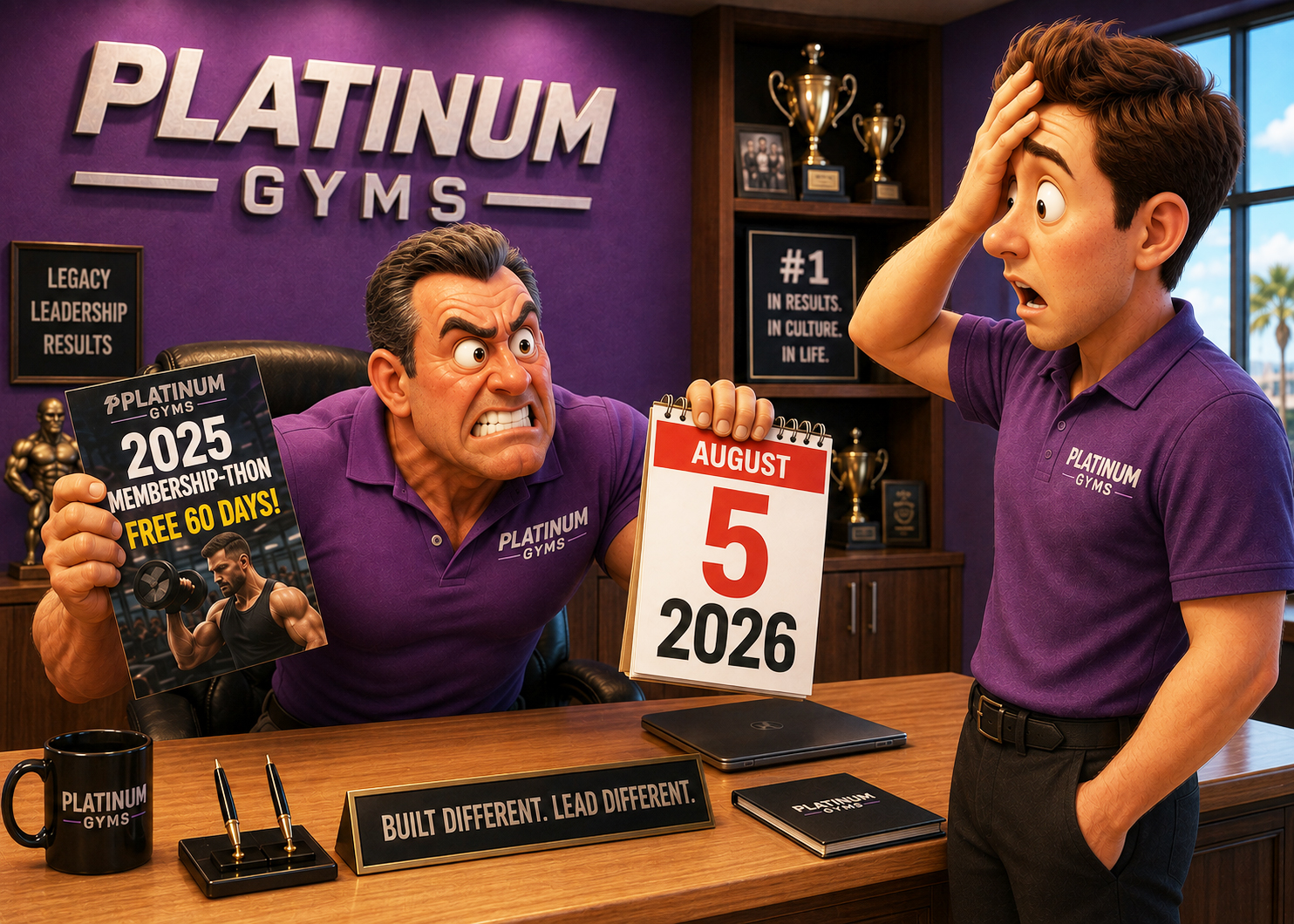 A team realizing an outdated promo flyer went out with last year’s dates