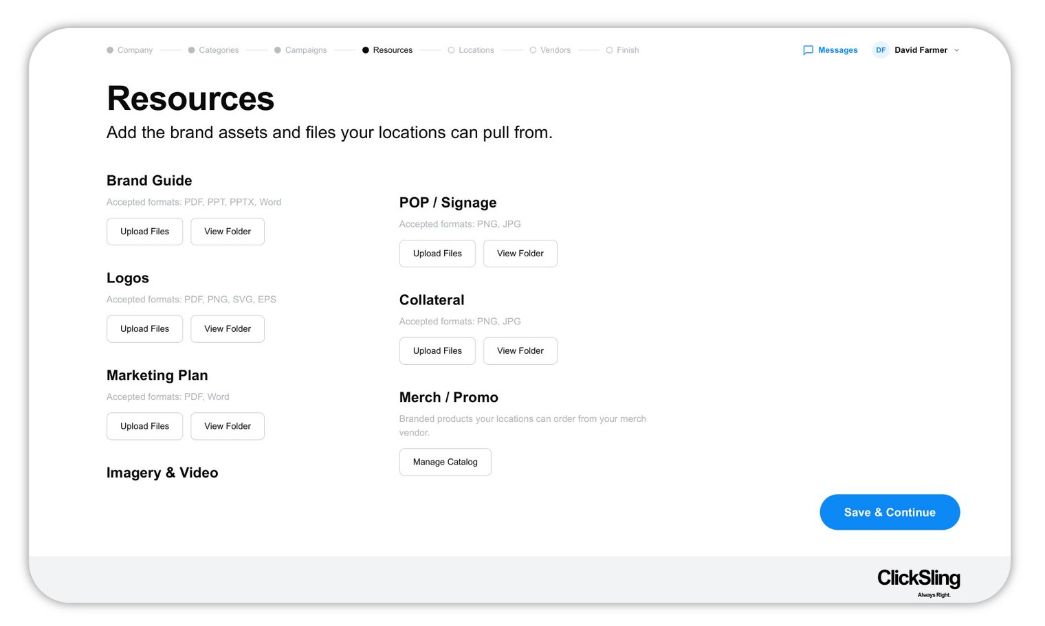 Setup wizard — Resources