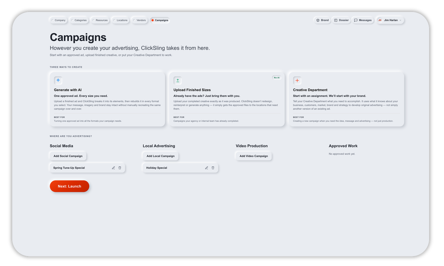 Setup wizard — Campaigns